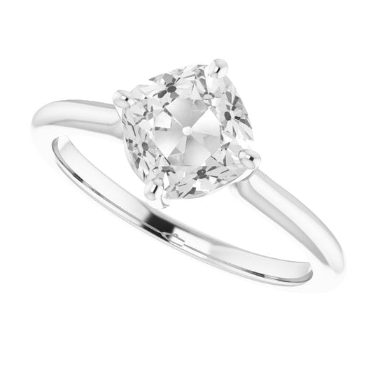 Anello Solitario Oro Bianco 14K con Diamante – vista principale