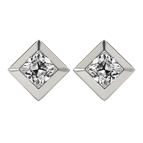Diamante Fine Orecchini a Lobo 1,50 carati Oro Bianco 14K – vista principale