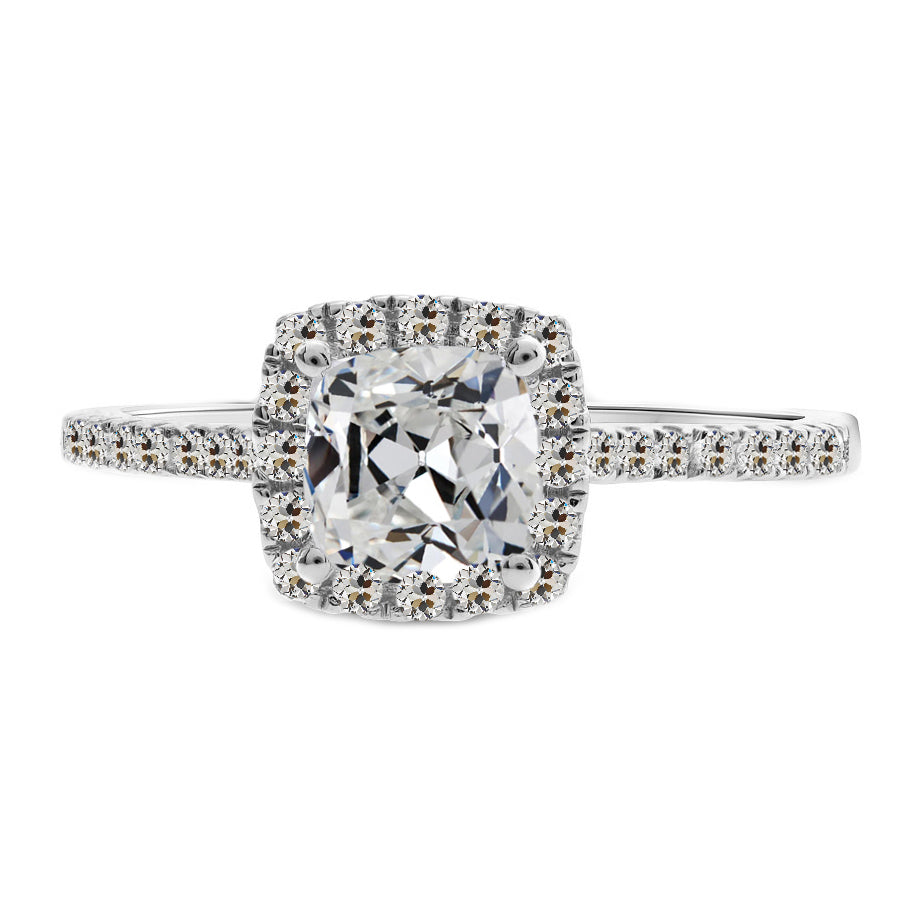 Cuscino Brillante anello in Oro Bianco 14K – vista principale
