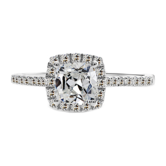 Cuscino Brillante anello in Oro Bianco 14K – vista principale