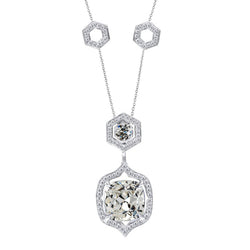 Brillante taglio Taglio Cushion Pendente 3 carati – Oro 14