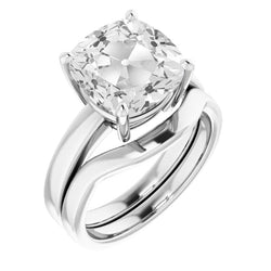 Diamante Fine Anello di Proposta – Cuscino Antico 5 carati Oro