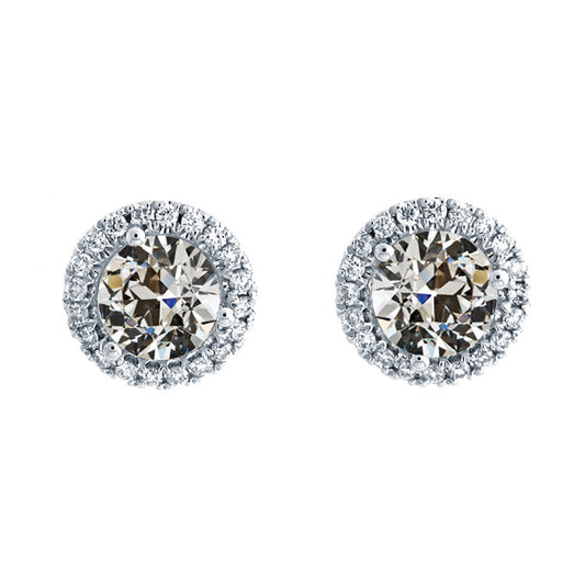 Diamante Fine Orecchini a Lobo 1,50 carati Oro Bianco 14K – vista principale