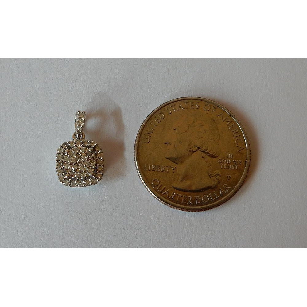 Diamante Fine Pendente 0,75-carati Oro 14 Carati Bianco – vista angolare