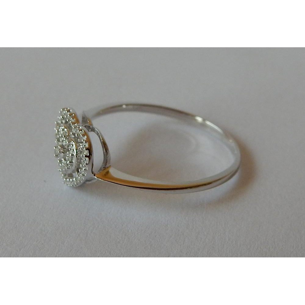 Diamante Fine Anello Halo 0,50-carati Oro Bianco 14K – vista angolare