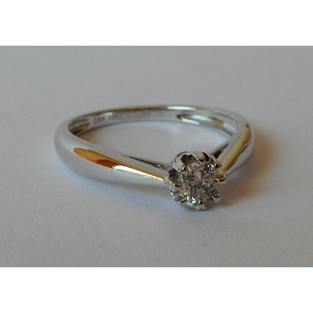 Brillante Anello Solitario 0,25-carati Oro 14 Carati Rosa – vista laterale