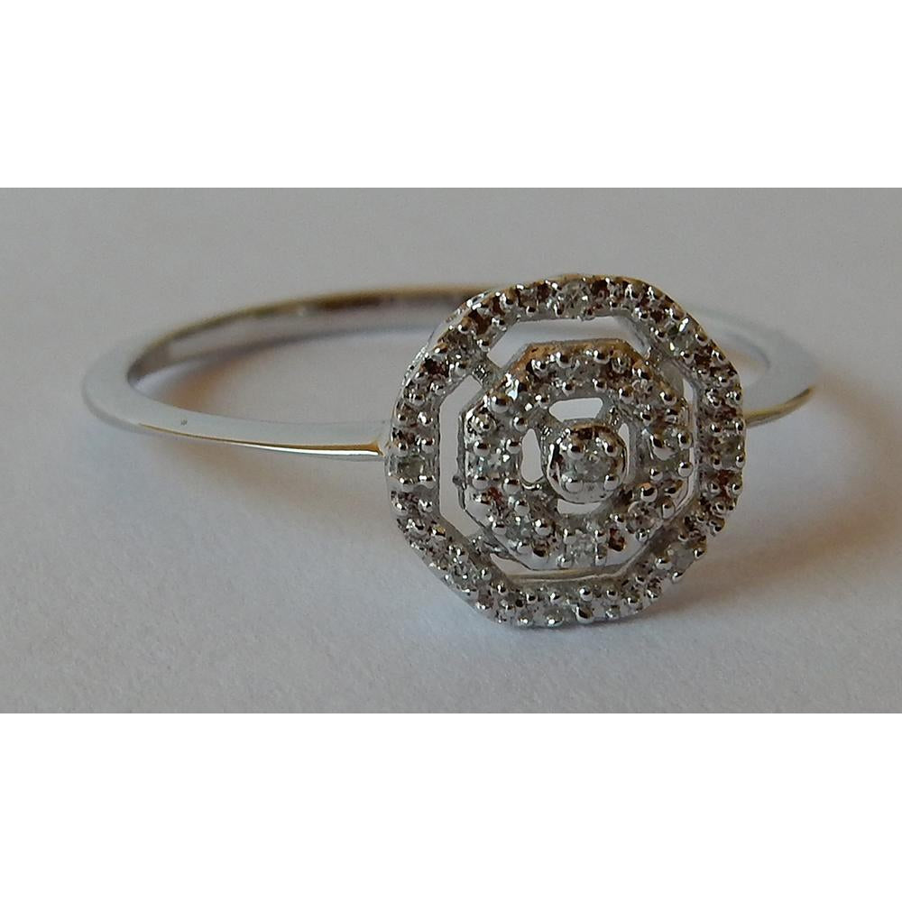 Di lusso Anello con Pavé Halo 0,50 carati – vista laterale