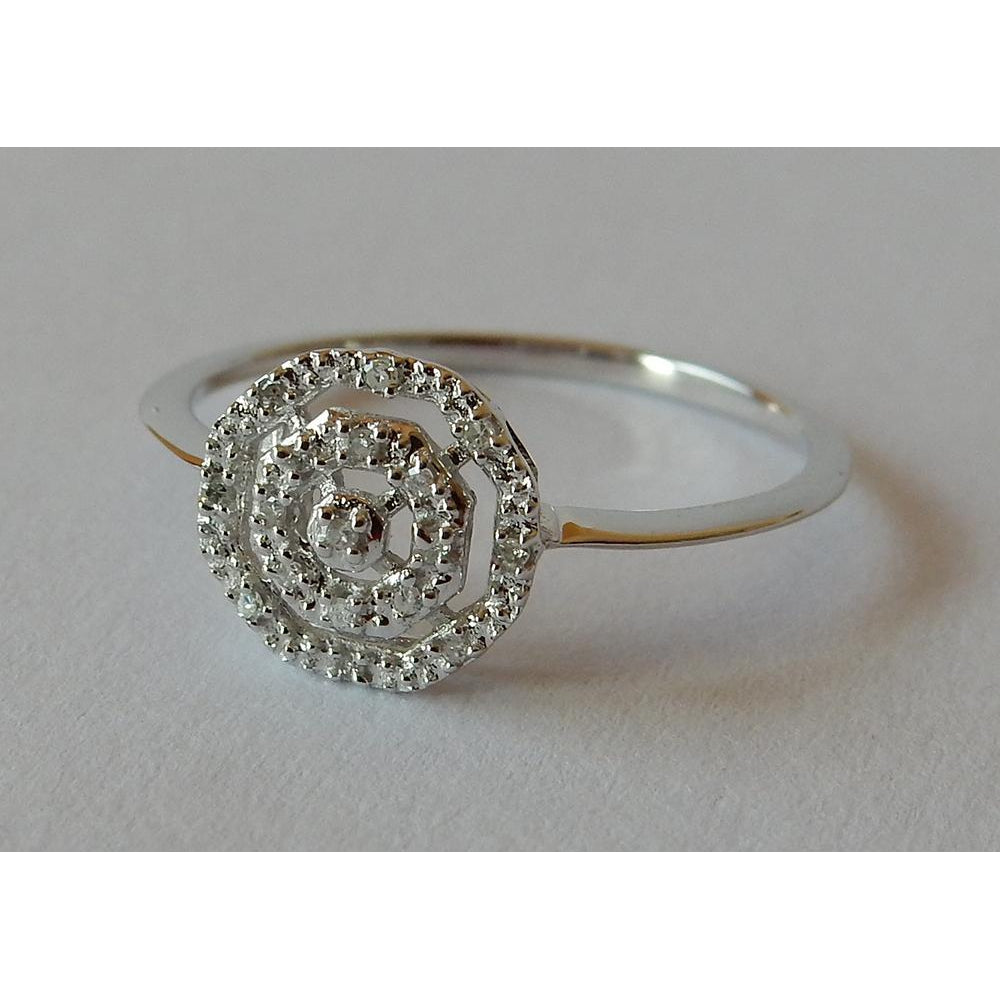 Taglio Rotondo Diamante anello in Oro Rosa 14K – vista frontale