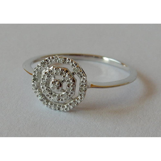 Taglio Rotondo Diamante anello in Oro Rosa 14K – vista frontale