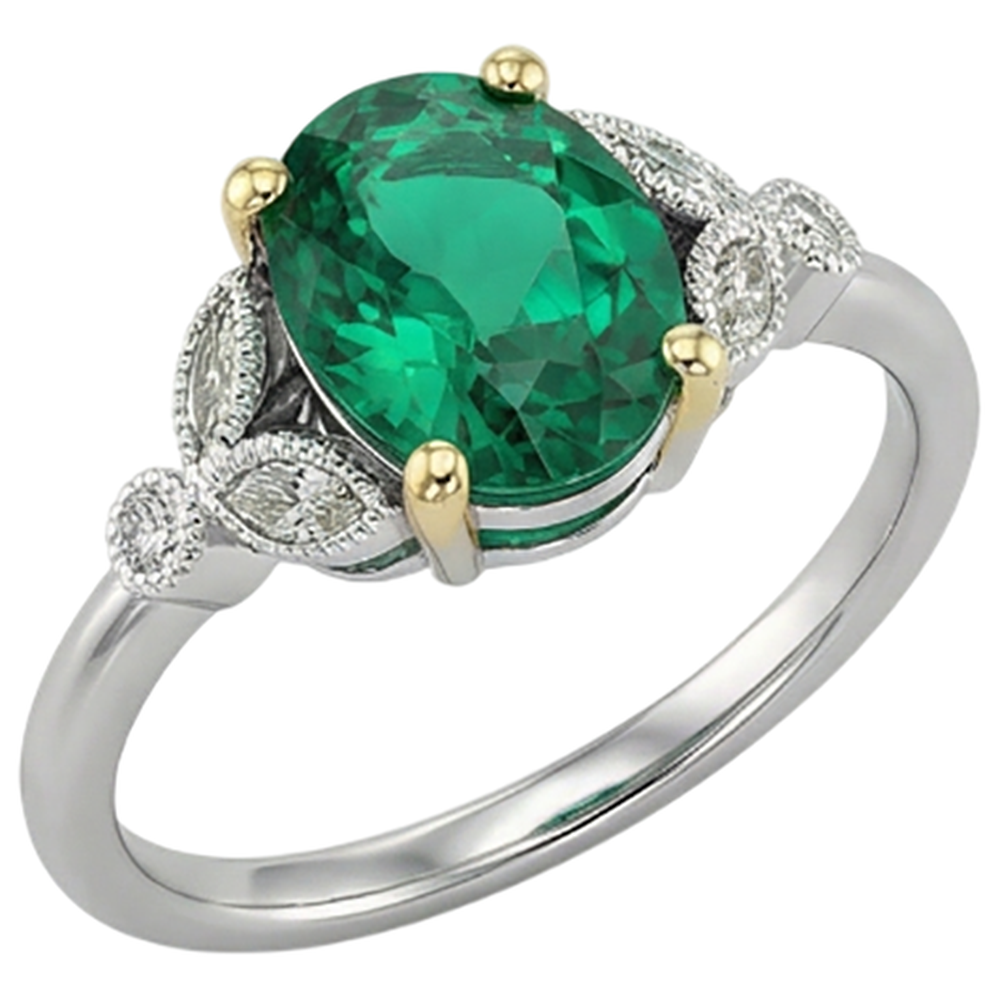 Premium Anello con Pietra Preziosa 2 carati – vista laterale