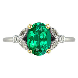 Premium Vintage Smeraldo Fine Anello con Pietra Preziosa – 2