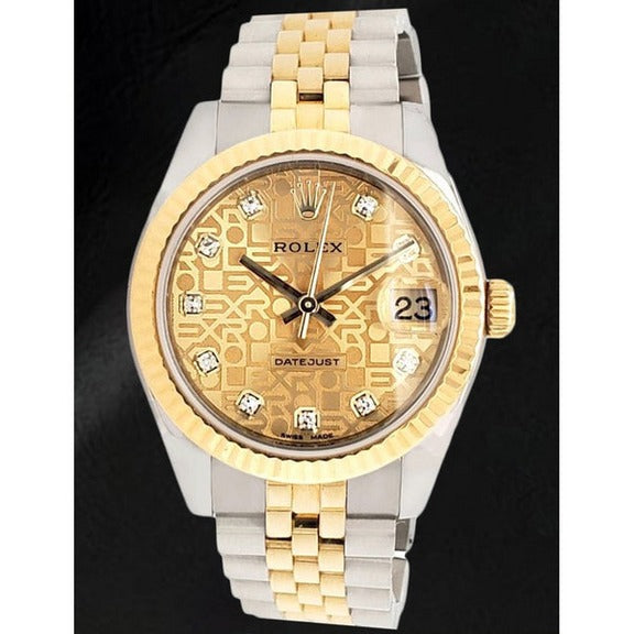 Datejust 31mm champagne Orologio Rolex con diamanti