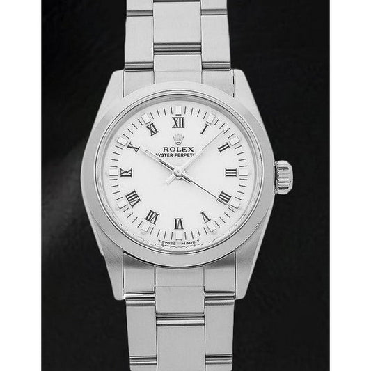 Datejust 31mm Orologio da donna Rolex bianco con numeri romani
