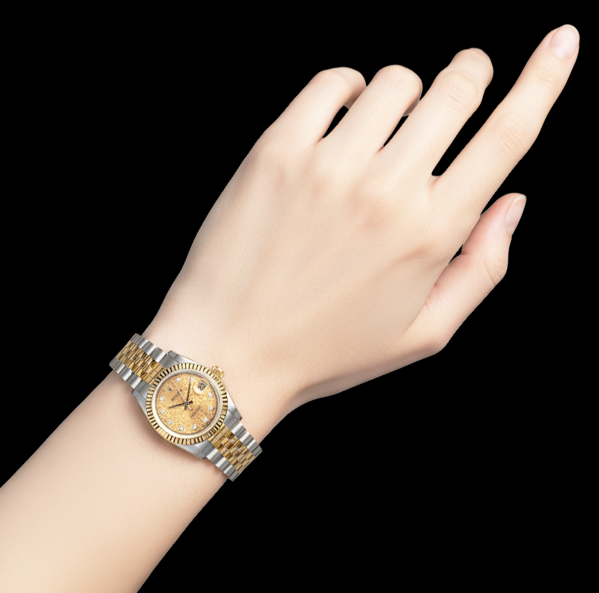 Datejust 31mm champagne Orologio Rolex con diamanti