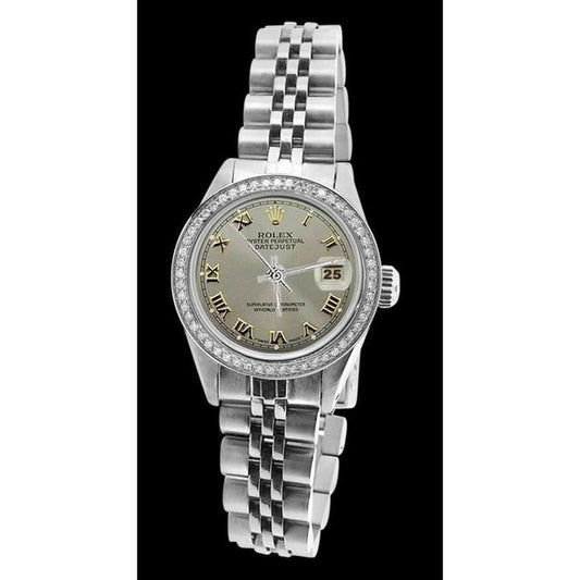 Datejust Acciaio inossidabile Bracciale giubileo Quadrante Romano Orologio Rolex da donna Diamante