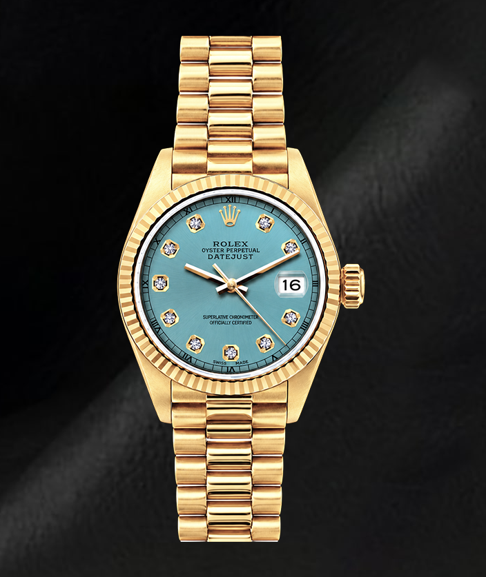 Orologio Rolex Datejust 26mm 69178 in Oro Giallo 18K Quadrante con Diamanti Turchese