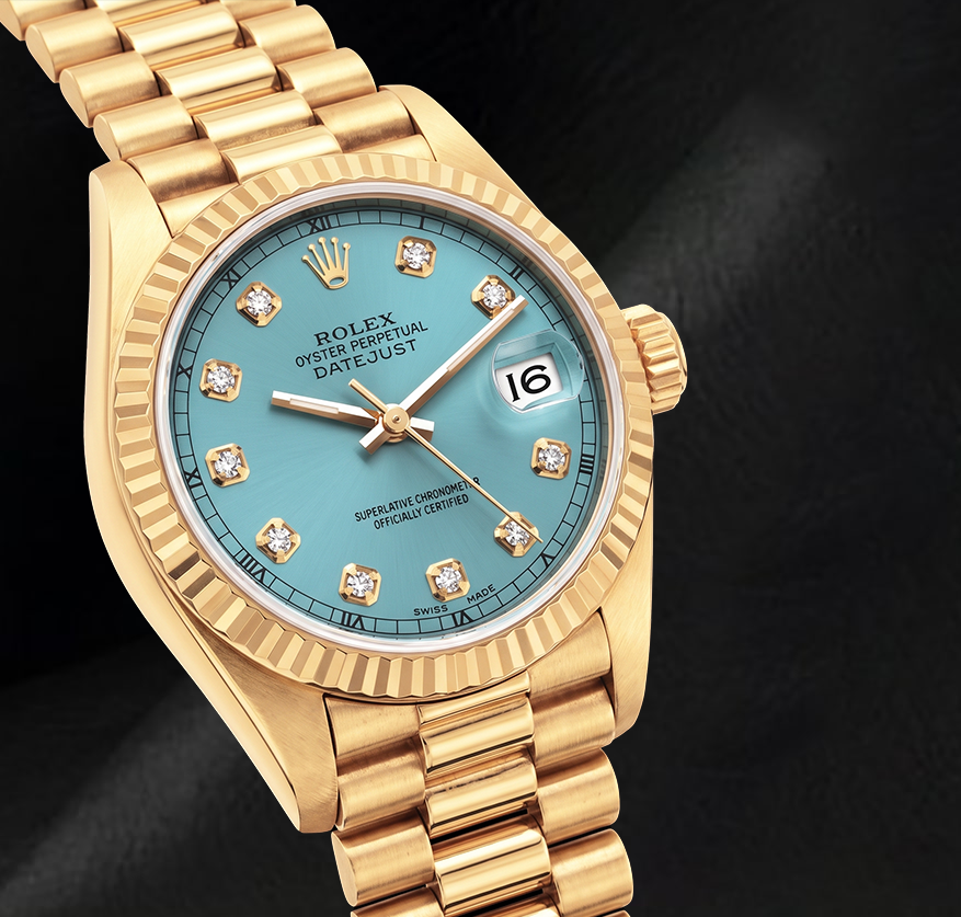 Orologio Rolex Datejust 26mm 69178 in Oro Giallo 18K Quadrante con Diamanti Turchese