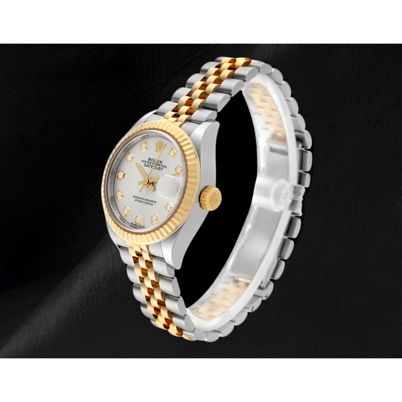 Orologio da Donna Datejust Rolex 28 mm con Quadrante con Diamanti Argento Bicolore 279173