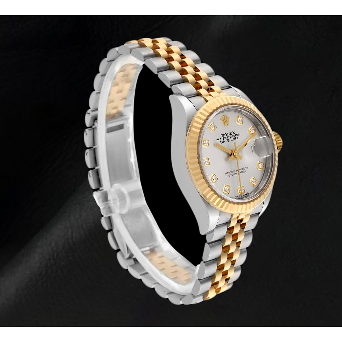 Orologio da Donna Datejust Rolex 28 mm con Quadrante con Diamanti Argento Bicolore 279173