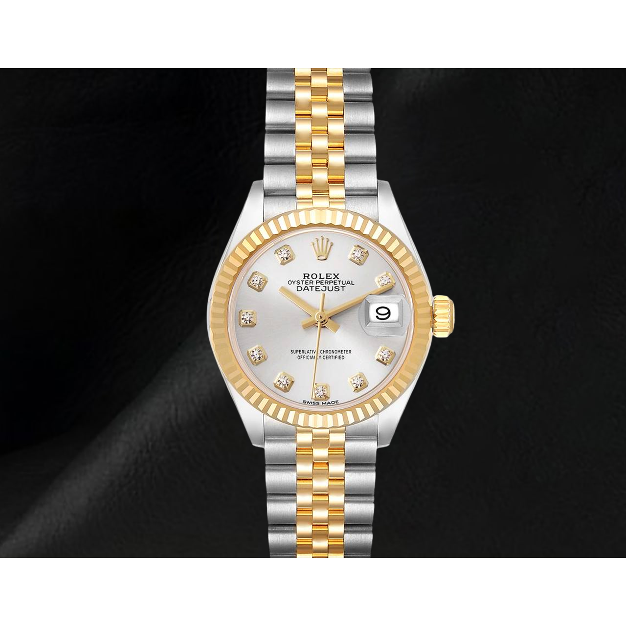 Orologio da Donna Datejust Rolex 28 mm con Quadrante con Diamanti Argento Bicolore 279173