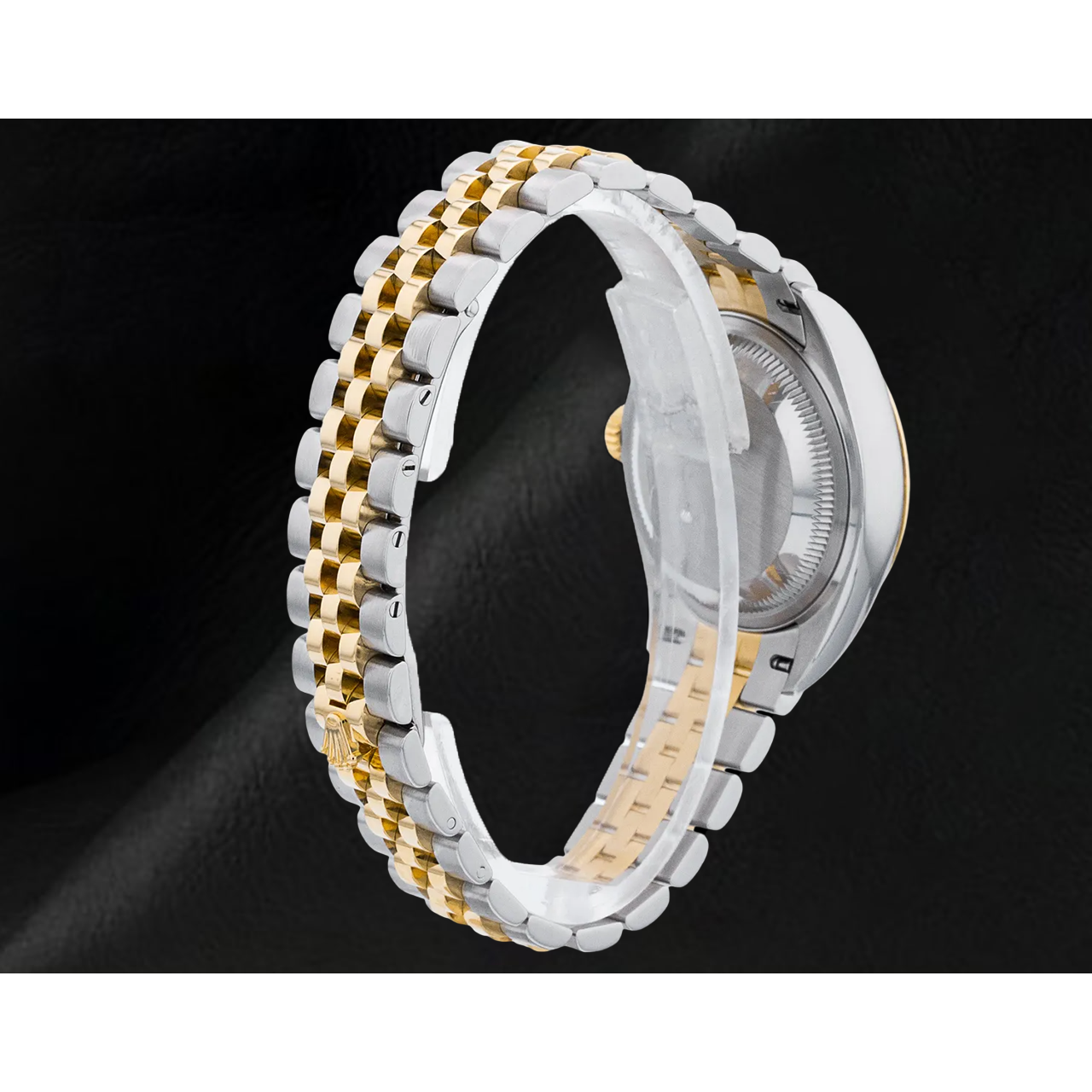 Orologio Rolex Datejust da Donna 28 mm con Lunetta Zigrinata in Acciaio Inossidabile e Oro 279173