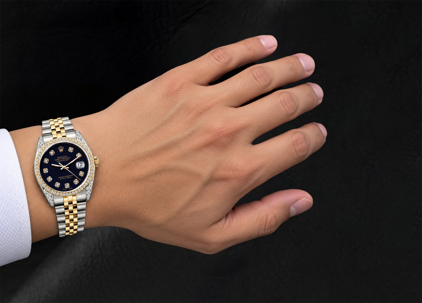 Orologio Rolex Datejust 6013 Bicolore 36 mm con Quadrante Nero con Diamanti
