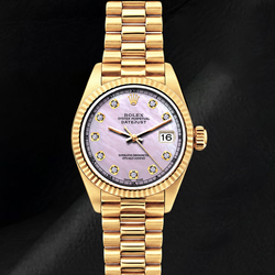 Orologio Rolex Datejust 69178 26 mm in Oro Giallo 18 carati Quadrante con Diamanti in Madreperla Rosa