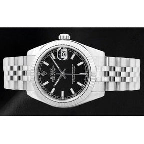 Datejust Rolex orologio da donna con quadrante nero 