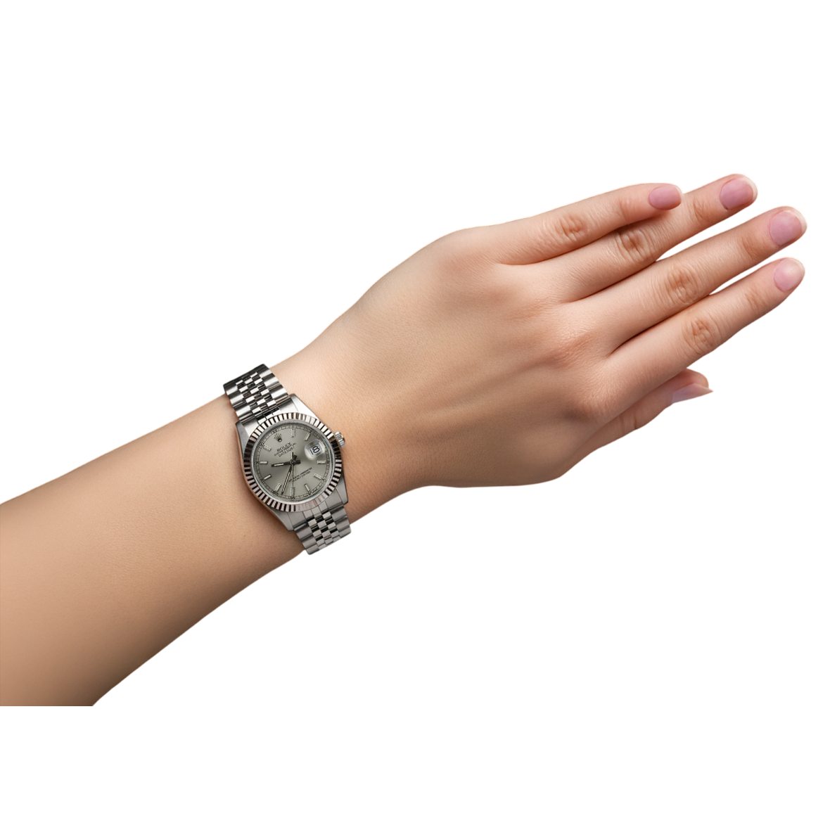 Datejust Rolex orologio di medie dimensioni con bracciale giubileo in acciaio inossidabile P4