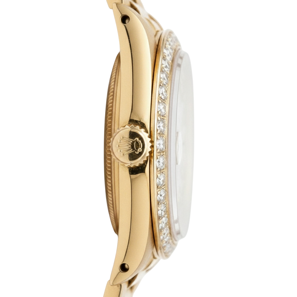 Datejust Rolex stile presidenziale quadrante con diamanti quadrante champagne bastone oro