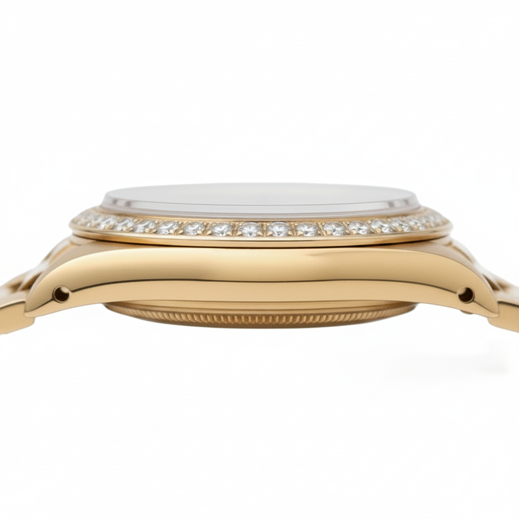 Datejust Rolex stile presidenziale quadrante con diamanti quadrante champagne bastone oro