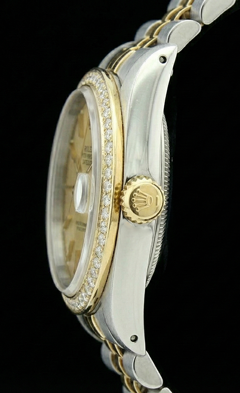 Datejust champagne con quadrante a bastone Orologio Rolex da donna in acciaio inossidabile e lunetta