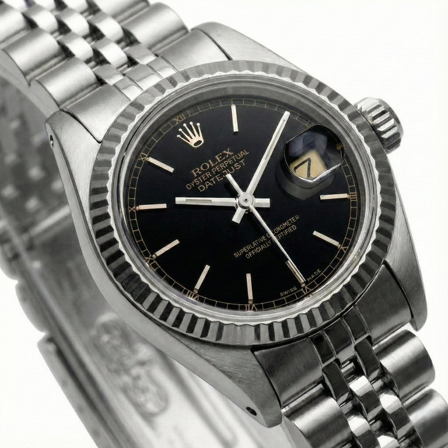 Datejust quadrante bastoncino lunetta scanalata orologio Rolex acciaio inossidabile giubileo