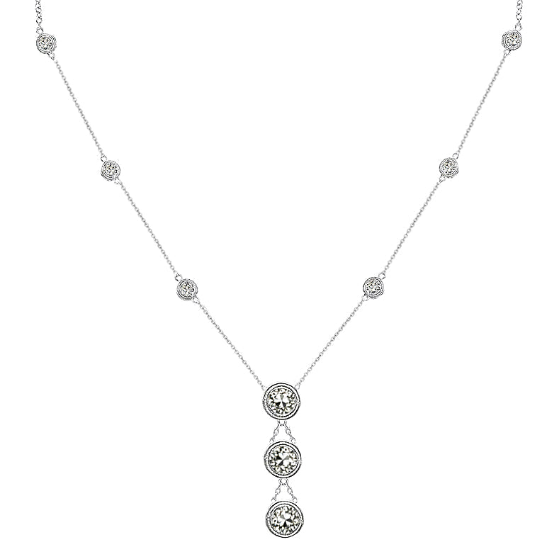 Pendente Oro 14 Carati Bianco con Diamante Fine – vista principale