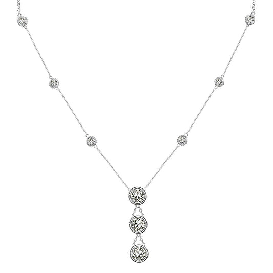 Pendente Oro 14 Carati Bianco con Diamante Fine – vista principale