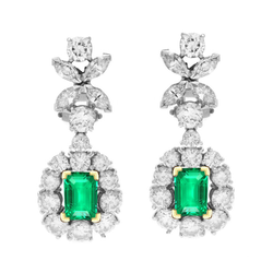 Gemstone Earring Oro Bicolore 14K con Smeraldo Fine – 1,50 carati