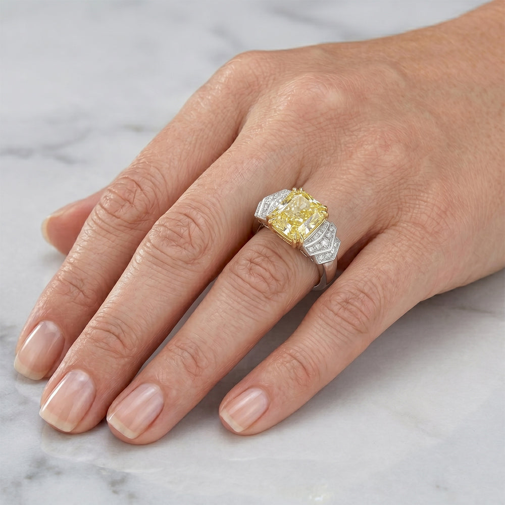 Di lusso Anello Gioielleria con Diamante Giallo Fancy Purezza