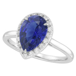 Di lusso Zaffiro Blu Reale Anello Pietra Colorata 2 carati