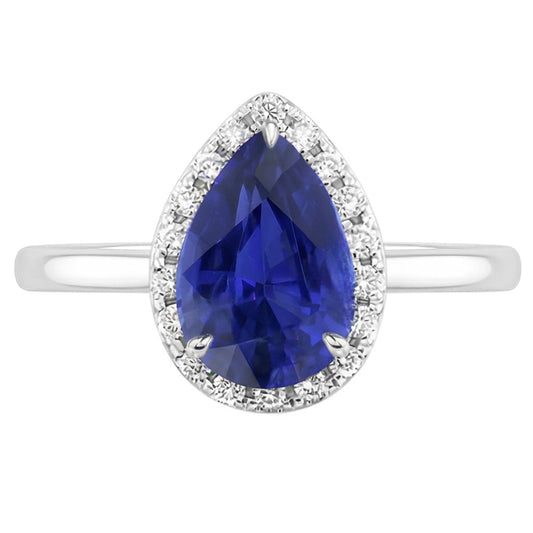 Di lusso Zaffiro Blu Reale Anello Pietra Colorata 2 carati