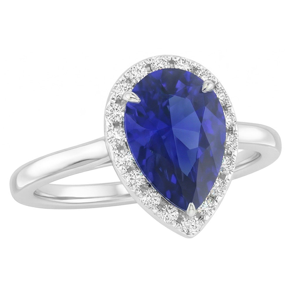Di lusso Zaffiro Blu Reale Anello Pietra Colorata 2 carati