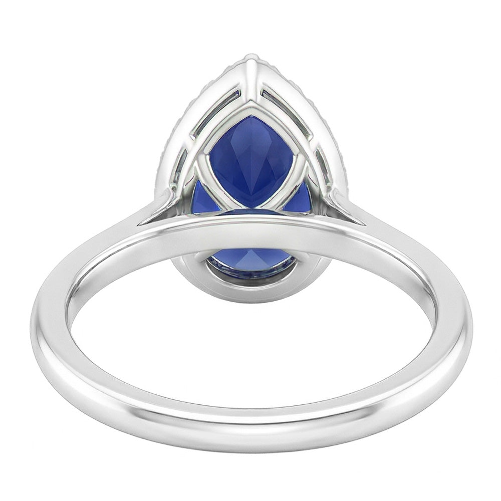 Di lusso Zaffiro Blu Reale Anello Pietra Colorata 2 carati