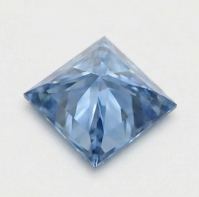 Diamante Azzurro Sciolto da 3 Carati a Taglio Principessa