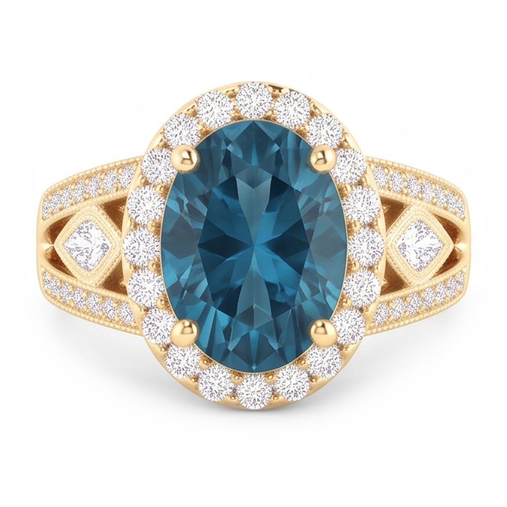 Diamante Blu Anello Cocktail