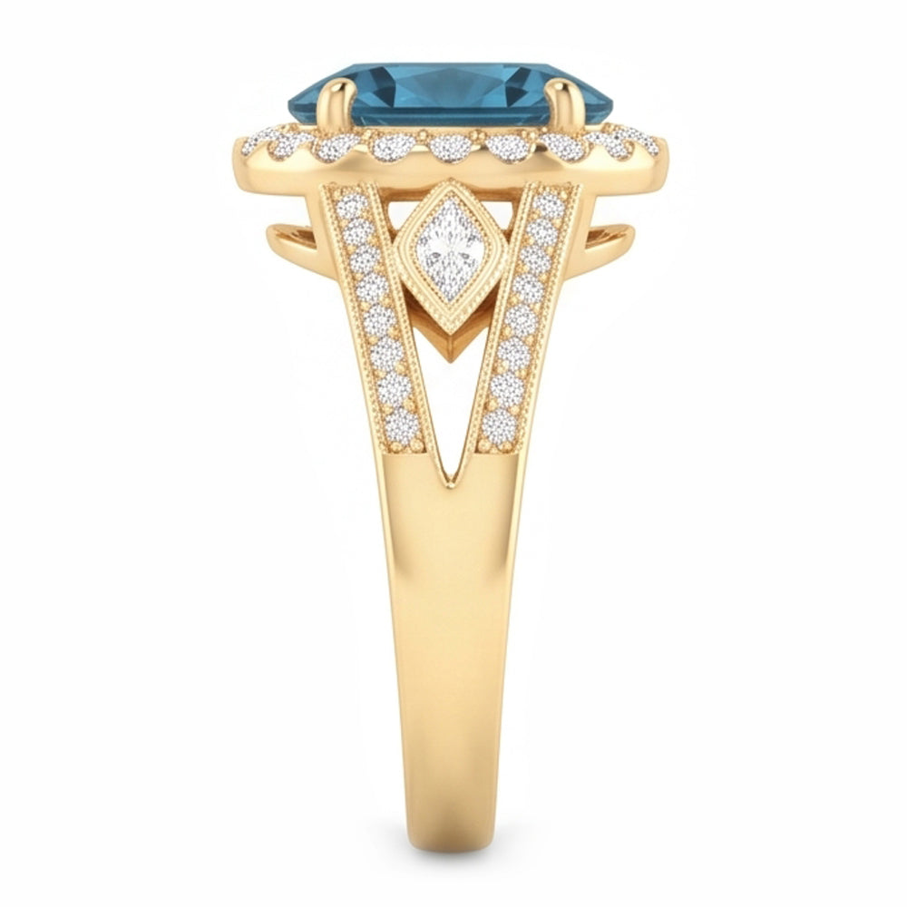 Diamante Blu Anello Cocktail