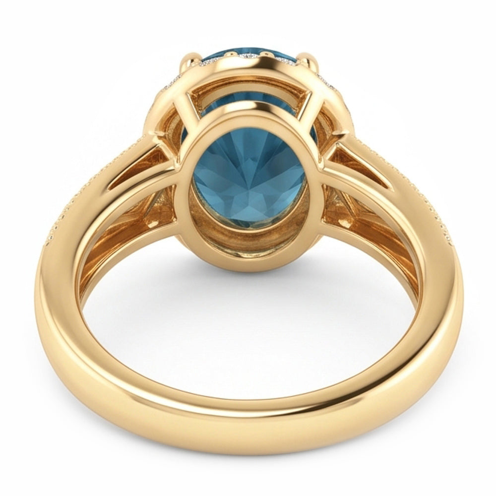 Diamante Blu Anello Cocktail