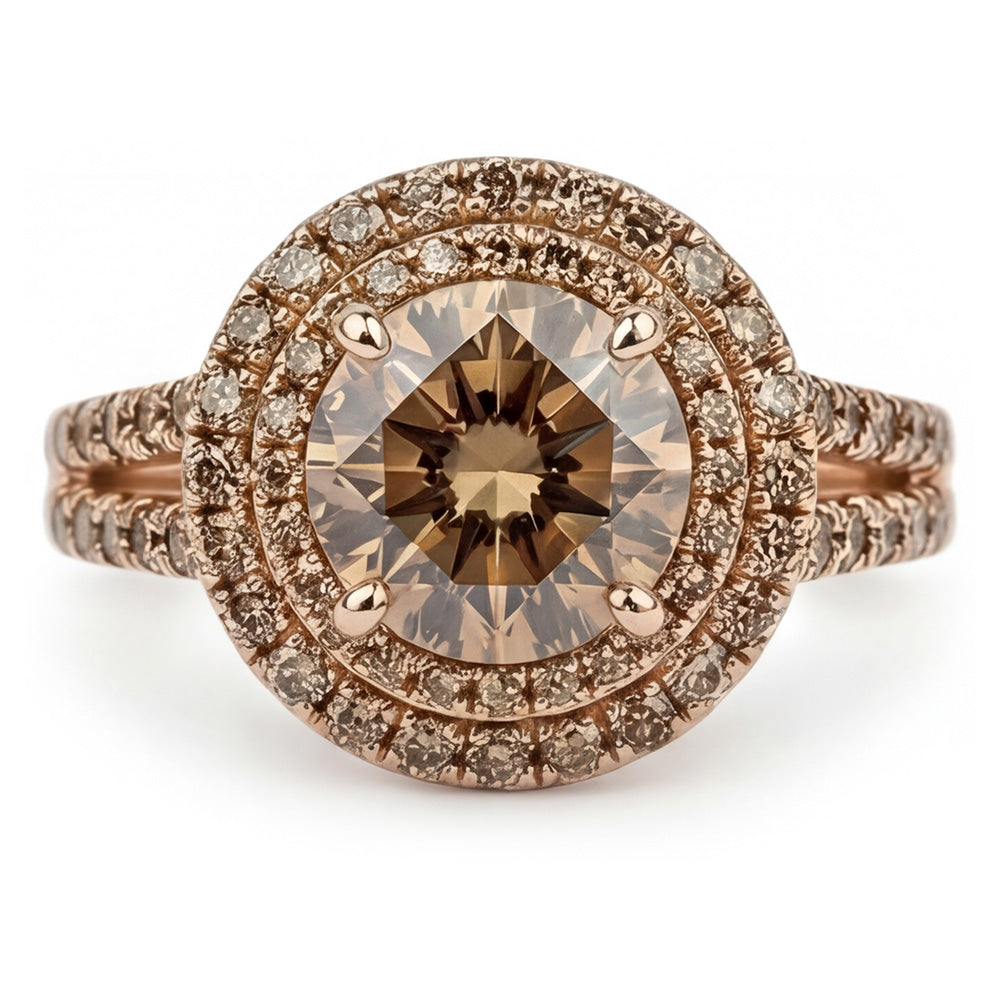 Diamante Champagne Deserto Anello Nuziale – Diamante Fine 4