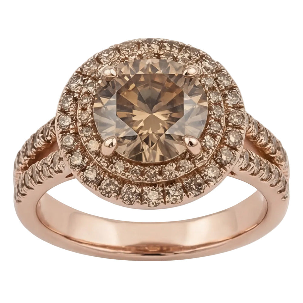 Diamante Champagne Deserto Anello Nuziale – Diamante Fine 4