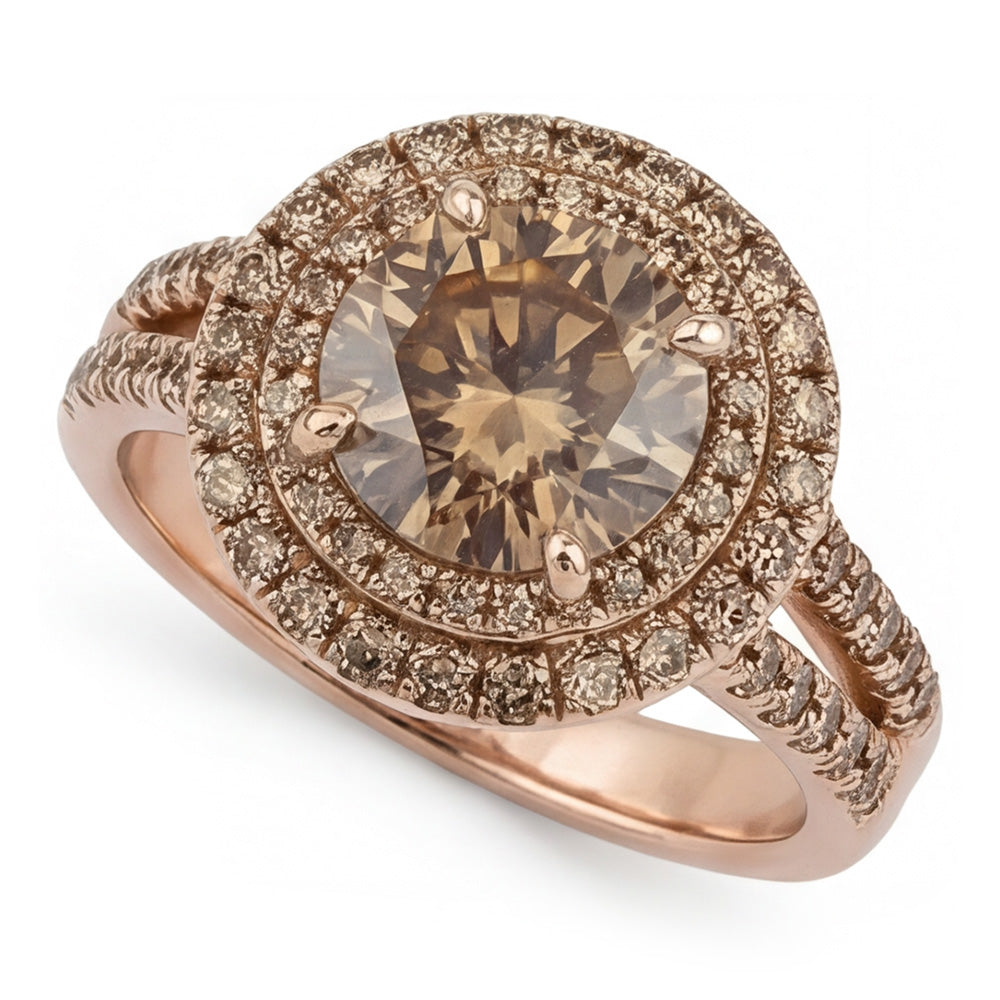 Diamante Champagne Deserto Anello Nuziale – Diamante Fine 4