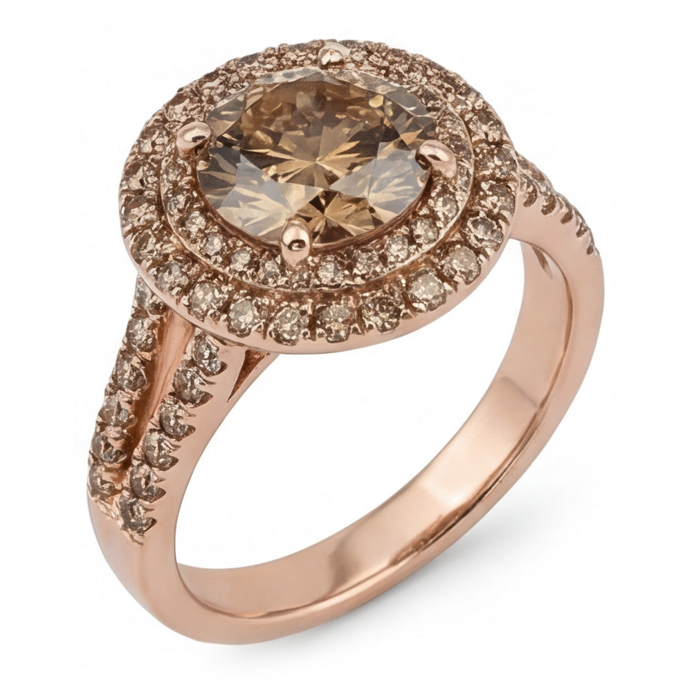 Diamante Champagne Deserto Anello Nuziale – Diamante Fine 4