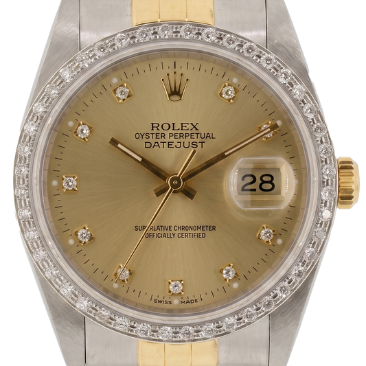 Diamante Champagne Diamante Fine Rolex carati – Gold